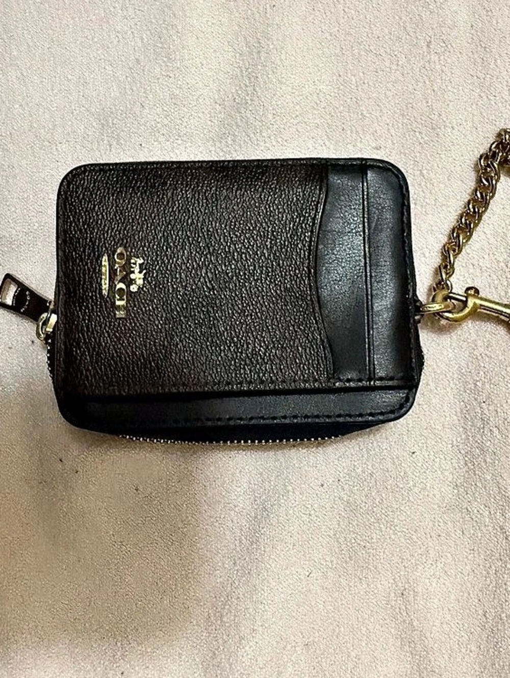 Coach Mini Skinny ID Case in Signature Canvas Black